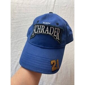 Ken Schrader #21 Baseball Cap Wood 21Brothers Blue One Size Racing NASCAR
